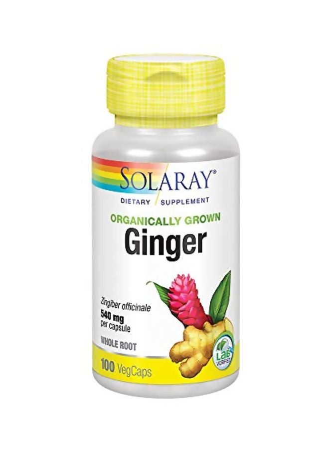 Organically Grown Ginger Dietary Supplement 540mg - 100 Capsules