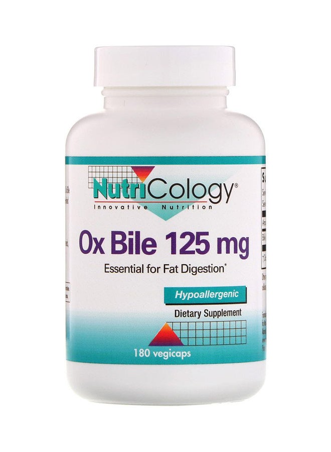 Ox Bile Dietary Supplement 125mg  - 180 Vegicaps