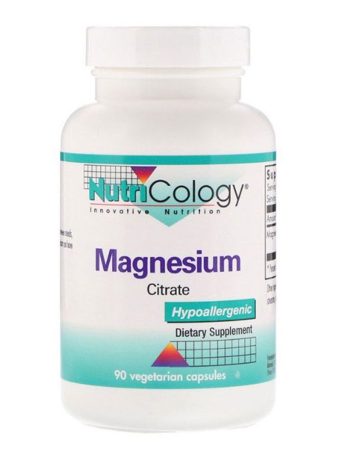 Magnesium Citrate Hypoallergenic Dietary Supplement - 90 Capsules