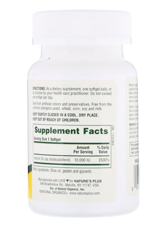 Maximum Potency VIT D3 10000 IU - 60 Softgels