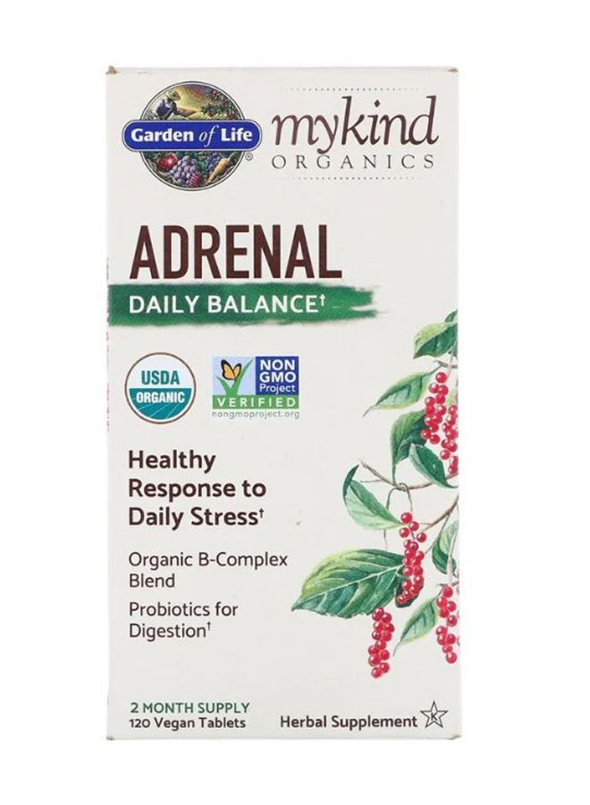 MyKind Organics Adrenal Daily Balance - 120 Vegan Tablets