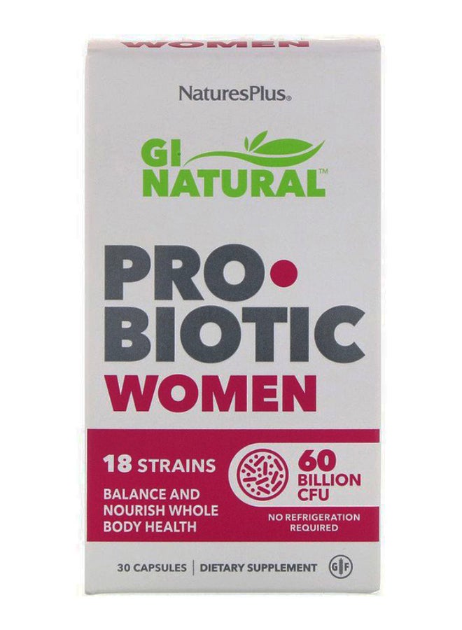 GI Natural Probiotic 18 Strains Dietary Supplement - 30 Capsules