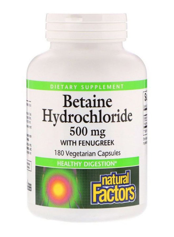 Betaine Hydrochloride With Fenugreek - 180 Capsules