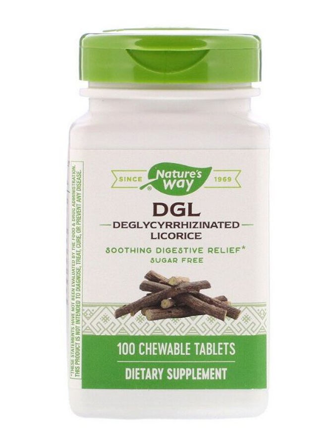 DGL Deglycyrrhizinated Licorice Soothing Digestive Relief - 100 Tablets