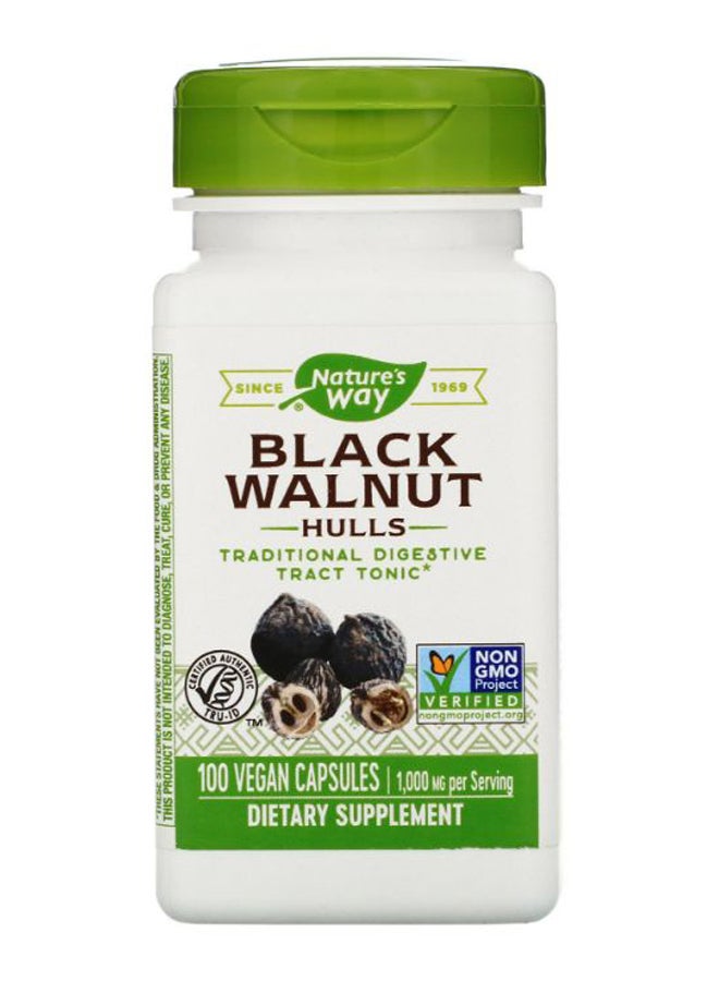 Black Walnut Hulls Dietary Supplement - 100 Capsules