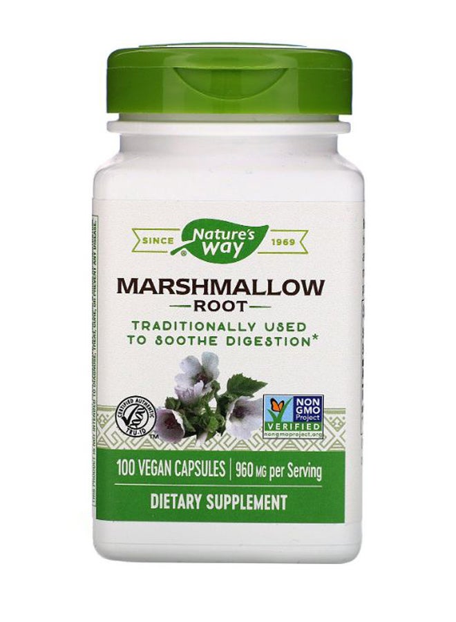 Marshmallow Root Traditionally Used To Soothe Digestion - 100 Capsules