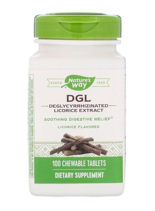 DGL Deglycyrrhizinated Licorice Extract Soothing Digestive Relief - 100 Tablets