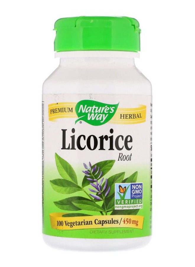 Licorice Root Dietary Supplement - 100 Capsules