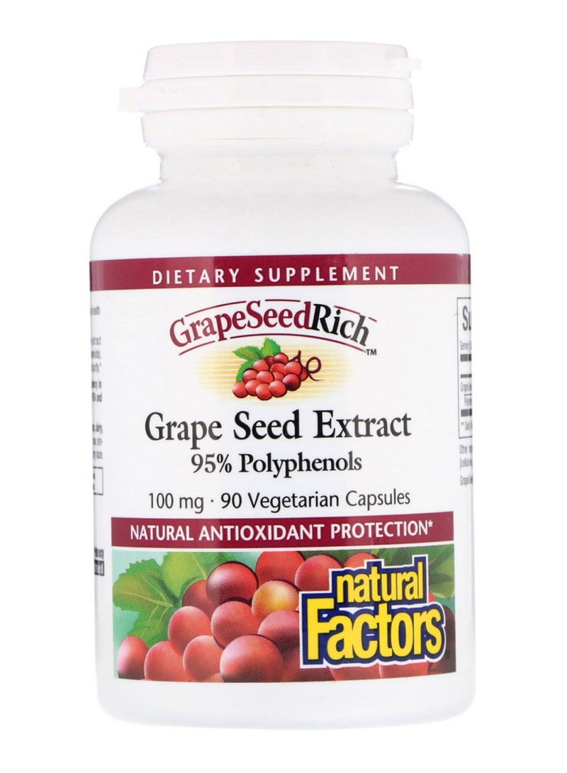 Grape Seed Rich Extract Dietary Supplement - 90 Vegetarian Capsules