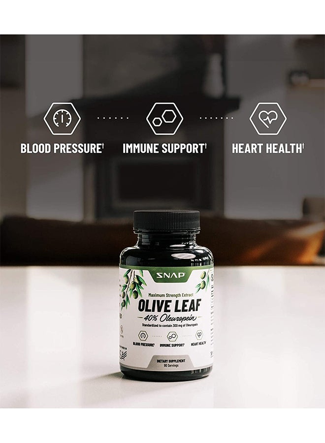 Olive Leaf 40% olewropein Standardized To Contain 300mg Of Oleuropein, Optimize Blood Flow, Immune Support, Heart Health Dietary Supplement - 60 Servings