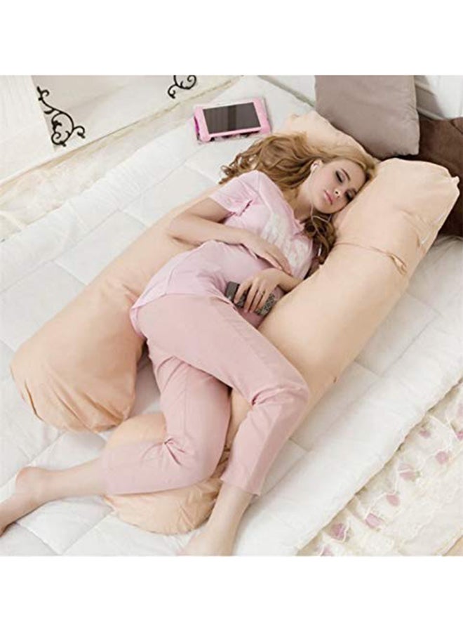 U Shaped Comfortable Maternity Pillow Made With Microfiber - Beige Microfiber Beige 70x25x120cm