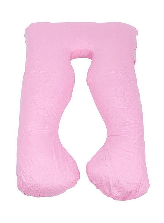 U-Shaped Maternity Pillow Cotton Pink 80x120cm