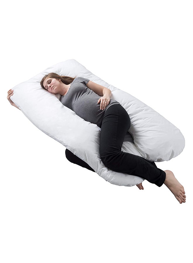 U Shaped Comfortable Maternity Pillow Made With Microfiber - White Microfiber White 70x25x120cm