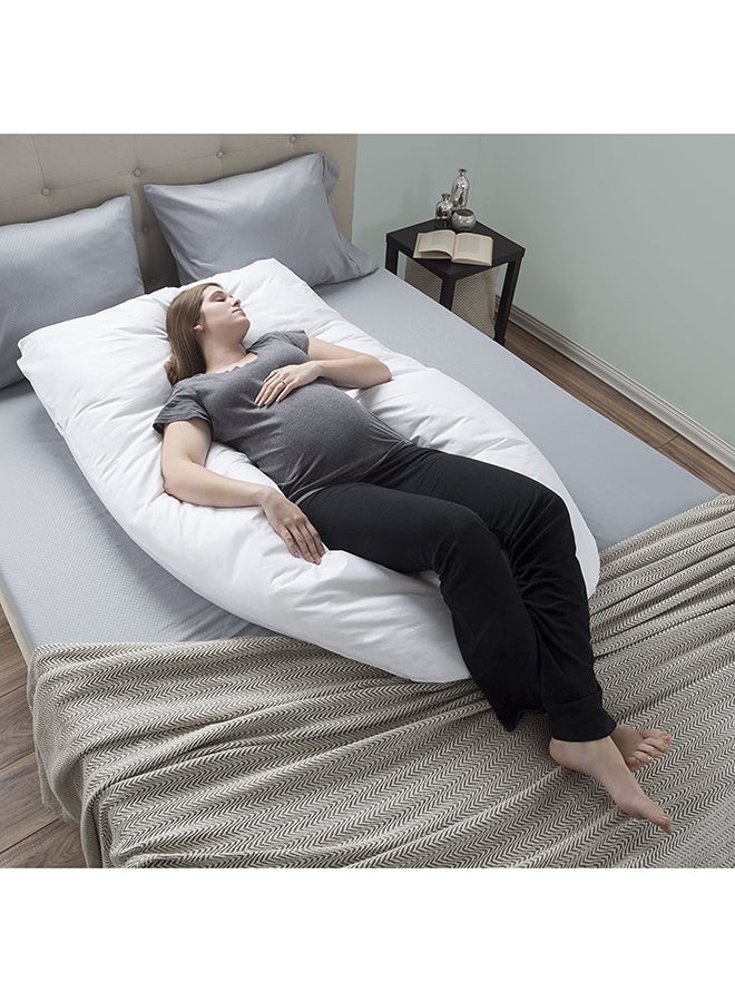 U Shaped Comfortable Maternity Pillow Made With Microfiber - White Microfiber White 70x25x120cm