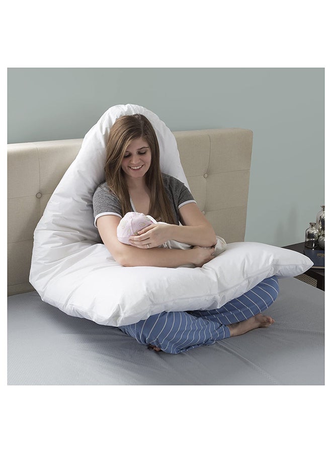 U Shaped Comfortable Maternity Pillow Made With Microfiber - White Microfiber White 70x25x120cm