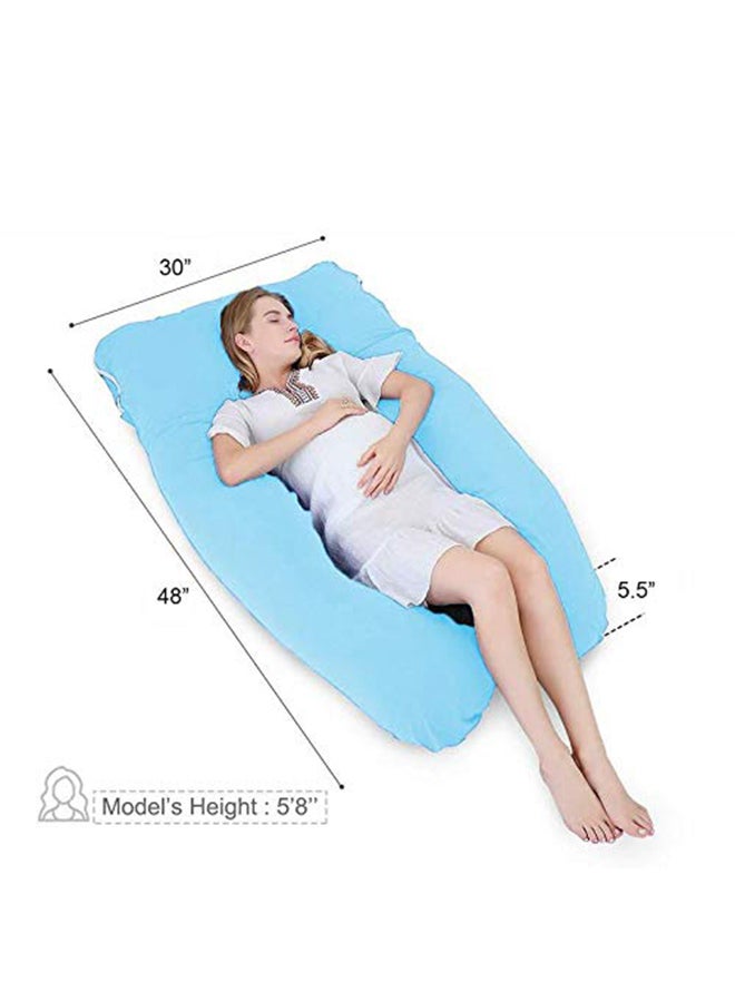 High-Quality Multifunctional U Shape Comfortable Maternity Pillow Microfiber Blue 70x25x120cm