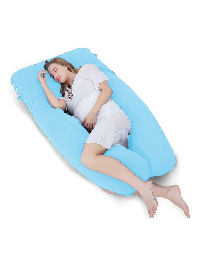 High-Quality Multifunctional U Shape Comfortable Maternity Pillow Microfiber Blue 70x25x120cm