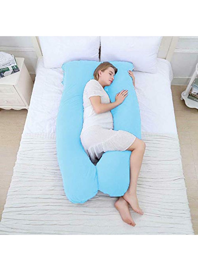 High-Quality Multifunctional U Shape Comfortable Maternity Pillow Microfiber Blue 70x25x120cm