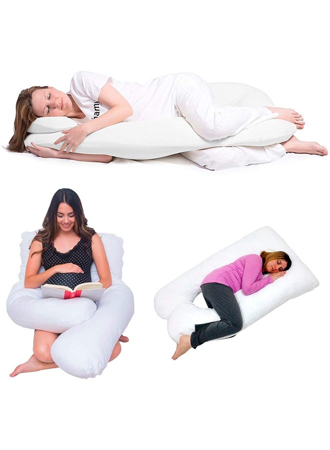 High-Quality Multifunctional U Shape Comfortable Maternity Pillow Microfiber Blue 70x25x120cm