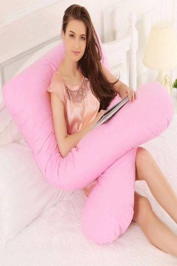 Maternity Pillow Cotton Pink 120x80cm