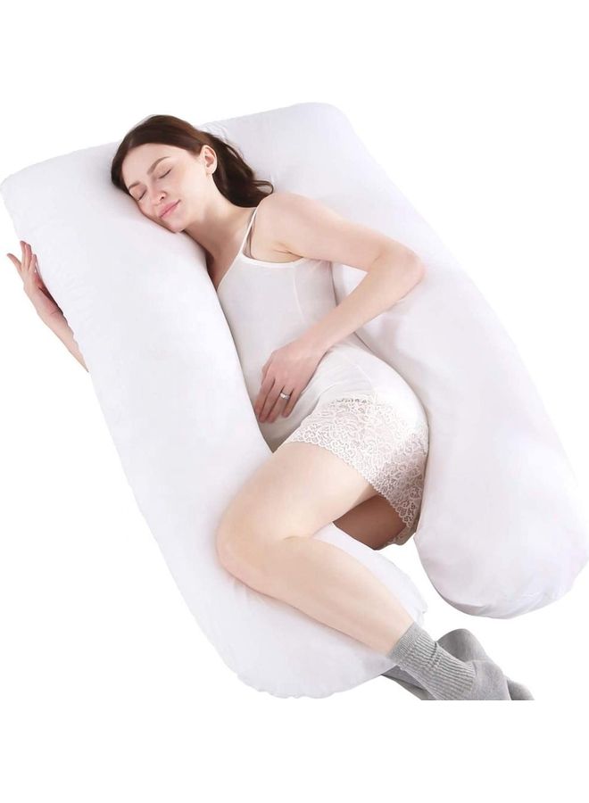 U Shaped Relaxing Pillow Cotton White 130x70cm