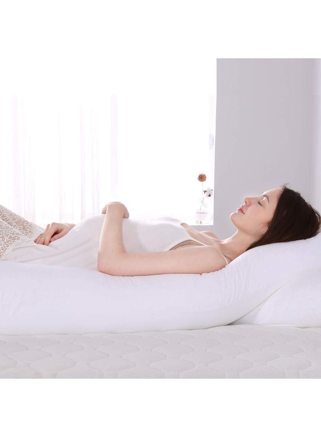 U Shaped Relaxing Pillow Cotton White 130x70cm