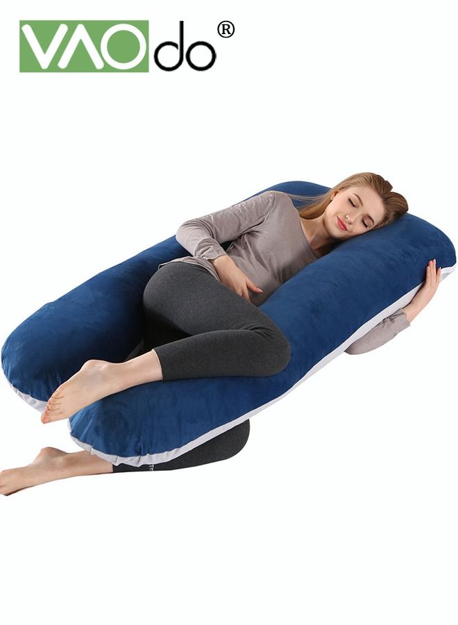 Pregnancy Pillow U-shaped Full-body Maternity Pillow Pillowcase Removable Used for Pregnant Women Support On Back Legs Abdomen Buttocks 70 * 140CM