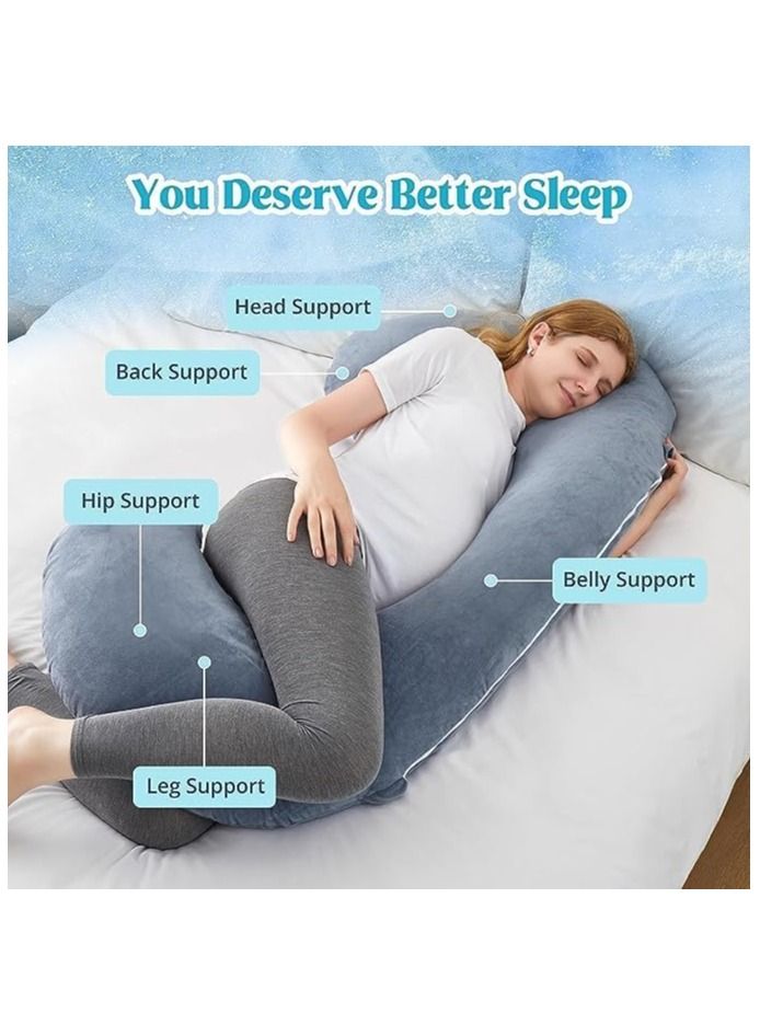 PLUSH Full Body C-Shape Pregnancy Pillow for Maternity Support & Baby Pillow for Head and Neck Support (Perfect Combo for Mom and Baby)