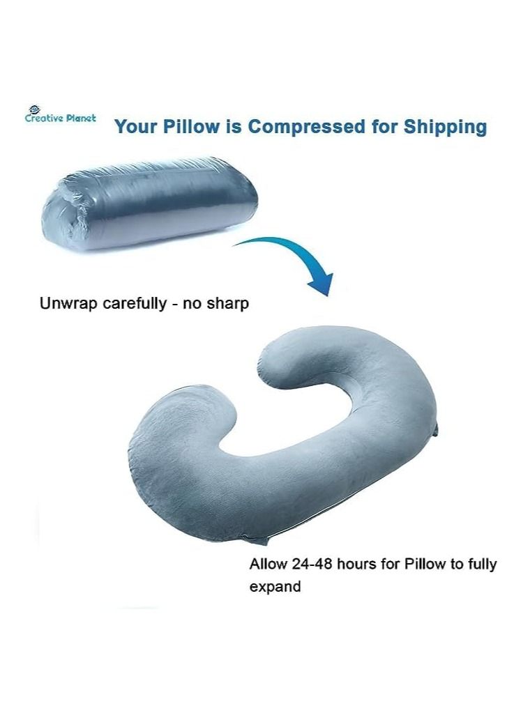 PLUSH Full Body C-Shape Pregnancy Pillow for Maternity Support & Baby Pillow for Head and Neck Support (Perfect Combo for Mom and Baby)