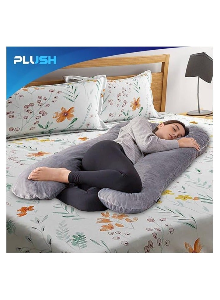 PLUSH Full Body U-Shape Pregnancy Pillow for Maternity Support & Baby Pillow for Head and Neck Support (Perfect Combo for Mom and Baby)