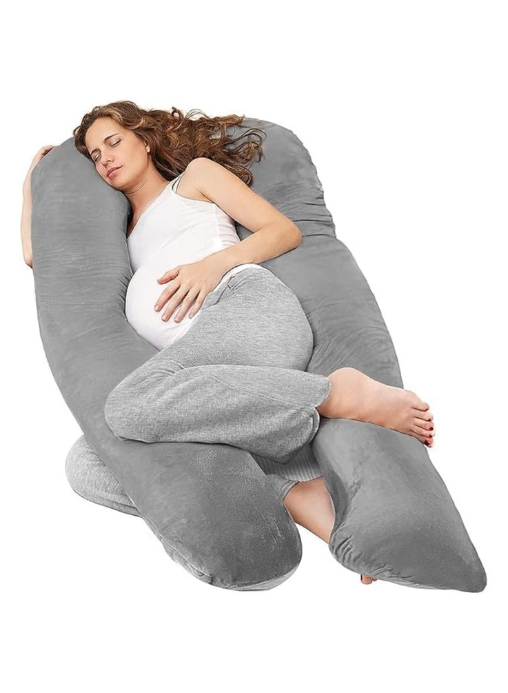 PLUSH Full Body U-Shape Pregnancy Pillow for Maternity Support & Baby Pillow for Head and Neck Support (Perfect Combo for Mom and Baby)