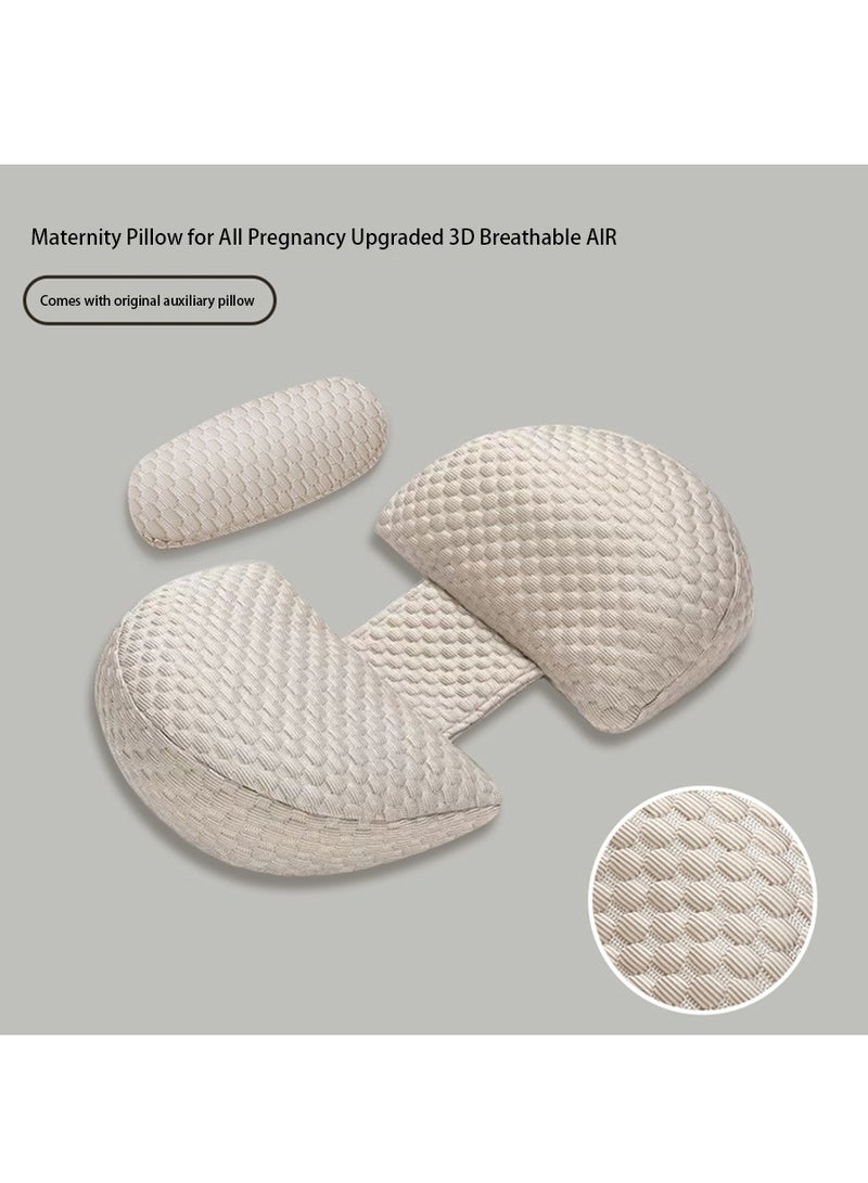 Maternity Pregnancy Pillow for Women Soft Pregnancy Body Pillow Back Hip Leg Support Maternity Pillow with Removable and Adjustable Pillow Cover  Maternity Sleep Pillow (Khaki)