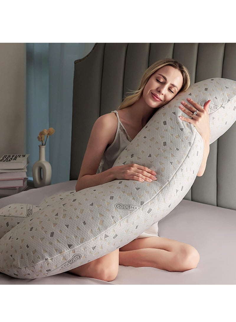 Pregnancy Pillows for Sleeping U-Shape Full Body Pillow and Maternity Support - for Back, Hips, Legs, Belly for Pregnant Women with Removable Washable Velvet Cover