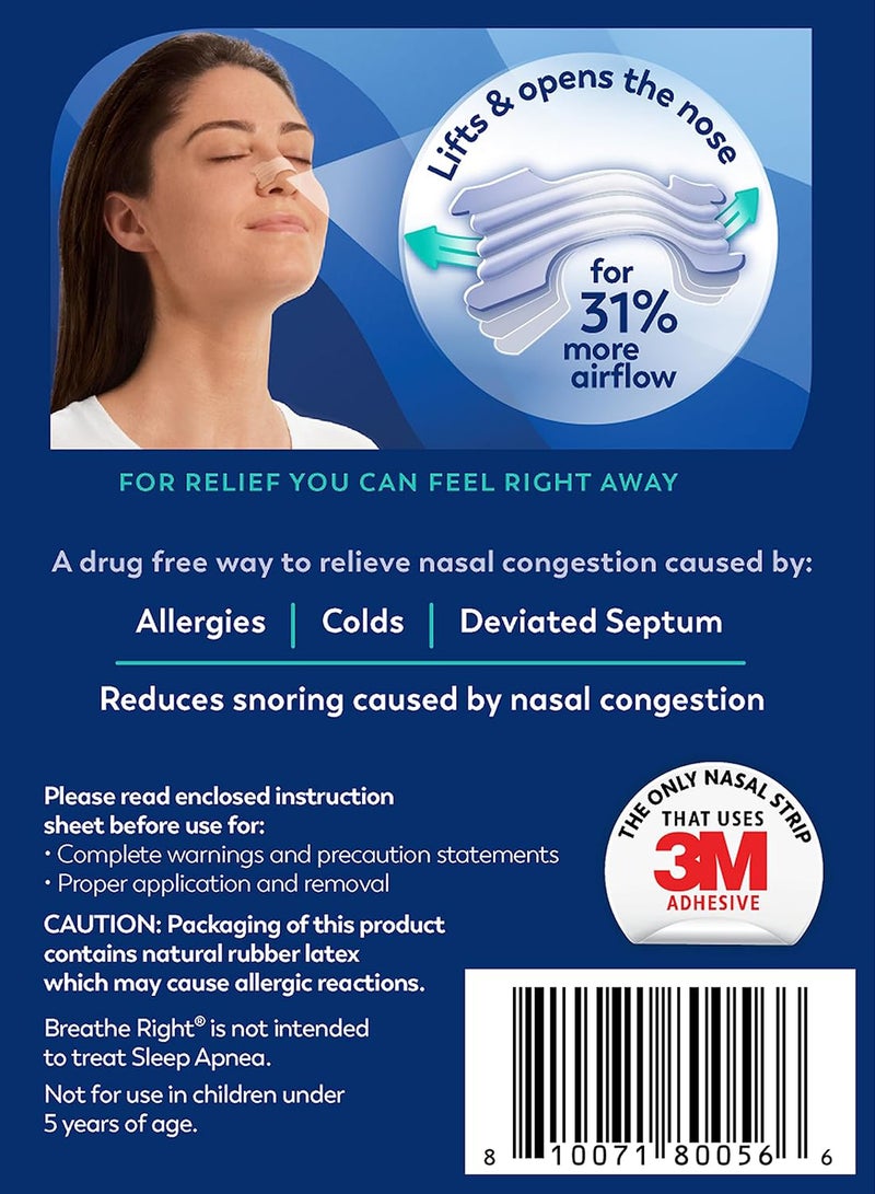 Pack Of 44 Nasal Strips Extra Strength Clear For Sensitive Skin