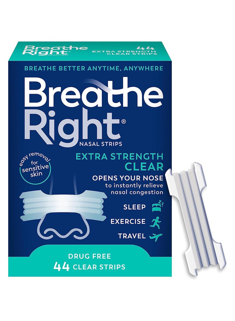 Pack Of 44 Nasal Strips Extra Strength Clear For Sensitive Skin