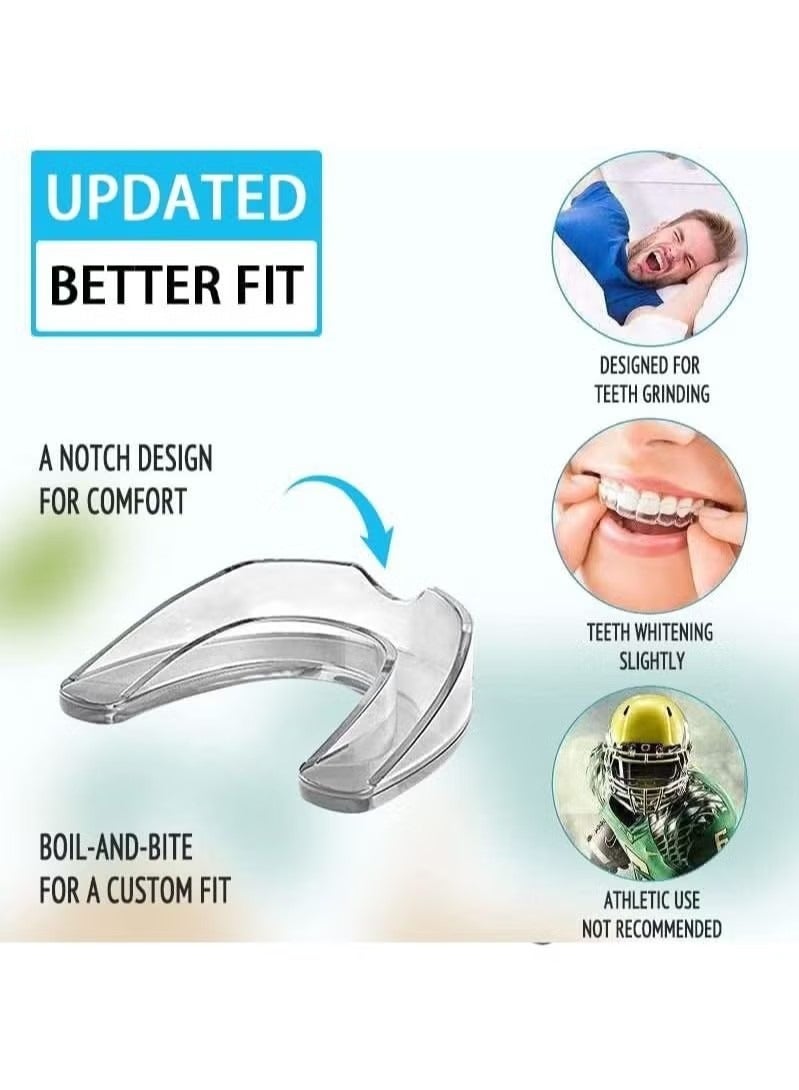 Mouth Guard for Grinding Teeth and Clenching Anti Grinding Teeth Custom Moldable Dental Guard,Dental Night Guards,Stops Bruxism, Eliminates Teeth Clenching 2 Sizes, Pack of 8 with Travel