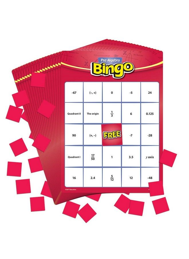 Prealgebra Bingo: Grades 68