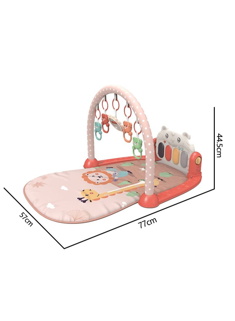 Baby Gyms Play Mats Non-Toxic Musical Piano Play Indoor Mat Center With Melodies Rattle For Kids Multicolour Musical Activity Center Kick  Play Piano Gym Tummy Time Padded Mat for Newborn Toddler Infa