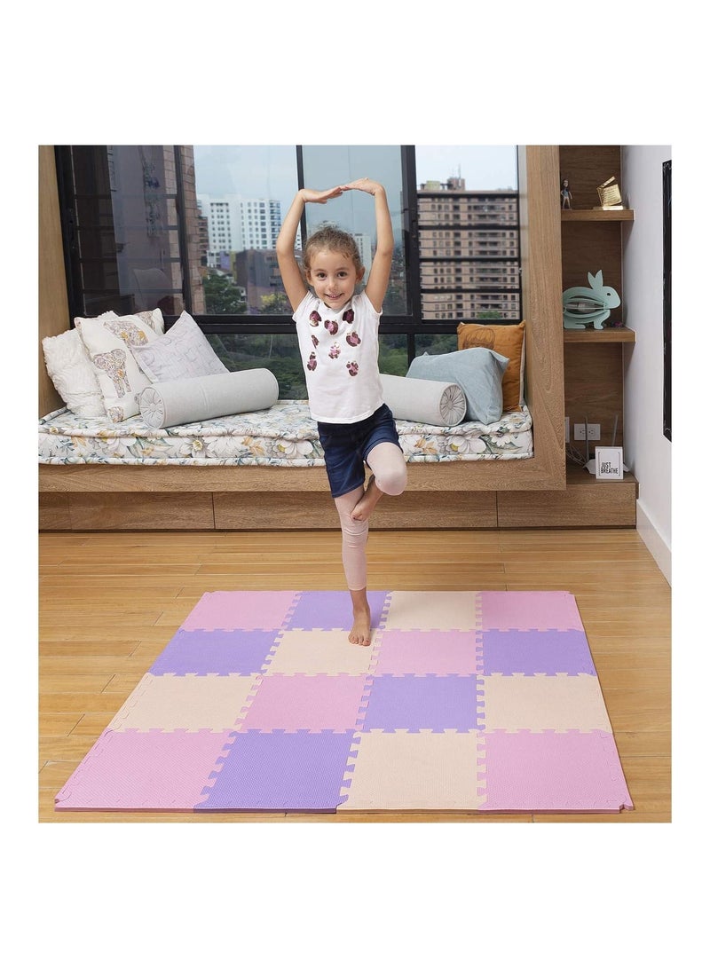 16PCS Set Baby Play Mat Eva Foam Kids Rug Puzzle Mat Floor Playmat Crawl Mat Carpet For Children Multicolor 60*60CM