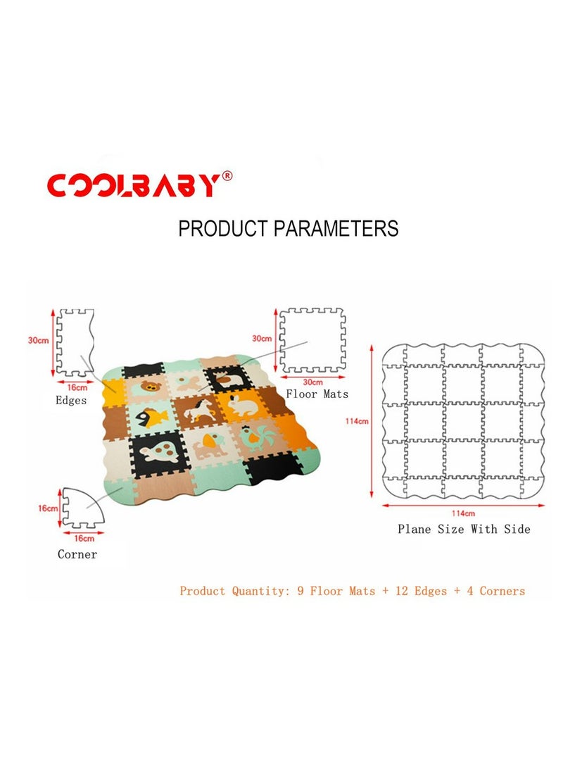 COOLBABY Fun Little Toys Baby Play Mat With Playpen Baby Play Mat EVA Foam Puzzle Mat Set Of 25 Waterproof Baby Crawl Mats For Home Playroom Perfect Toddler Playroom Crawl Play Mat