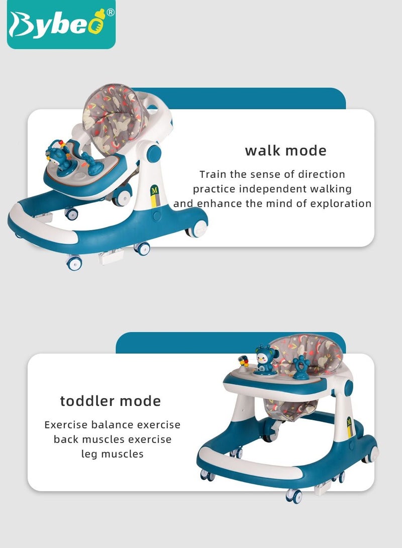 3 in 1 Baby Walker with Parent Push Handle, Adjustable Height Multifunction and Big Comfortable Seat Cushion for Infants Children