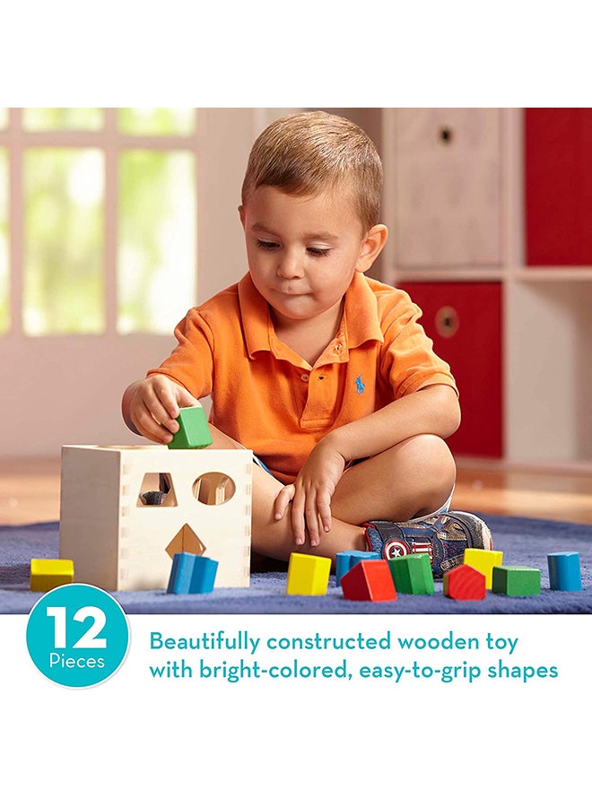 12-Piece Shape Sorting Cube Classic Toy Set