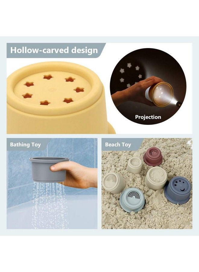8 Pcs Stacking Cup Toys Nesting Cups Toy Baby Bathing Toy & Building Toy For Early Educational Develop Best Montessori Toy Gift For 6 Month+ Boys & Girls