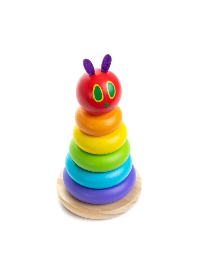 World Of Eric Carle The Very Hungry Caterpillar Wooden Stacker With Colorful Rainbow Rings 7 Inch Stacking Solid Wood Educational Developmental Toy Sorting And Stacking Multicolor