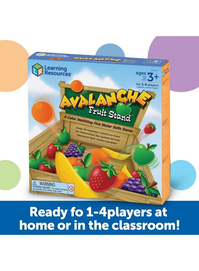 Avalanche Fruit Stand 42 Pieces Ages 3+ Toddler Learning Toys Fine Motor/Grip Game Develops Color Matching Skills Preschool Toys