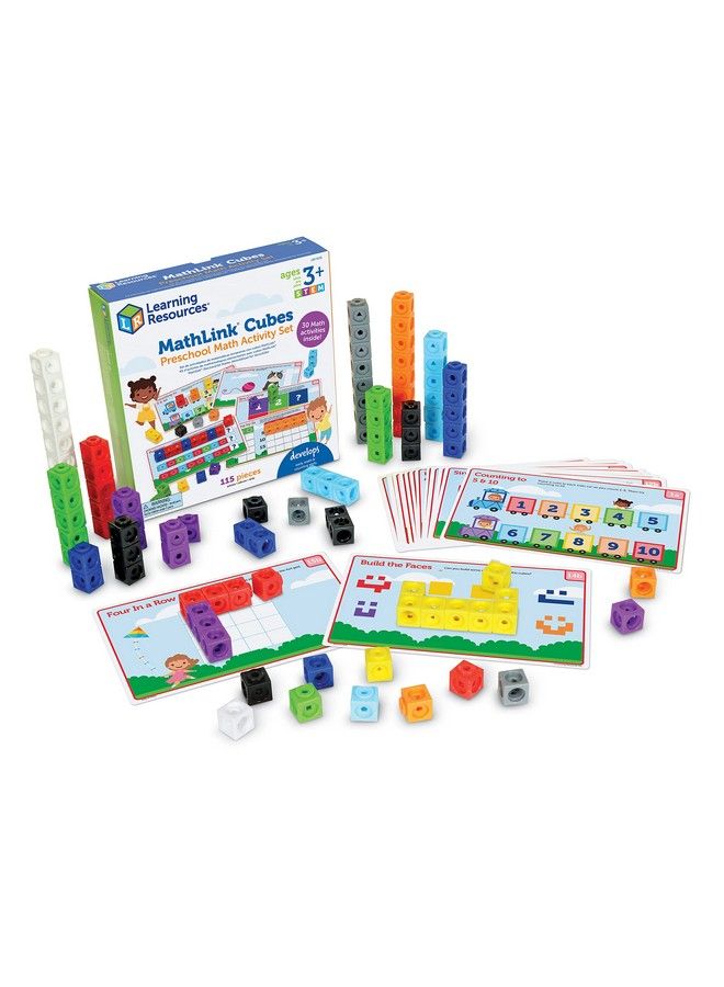 Mathlink Cubes Preschool Math Activity Set 115 Pieces Ages 3+ Preschool Stem Activities Math Activity Set And Games For Kids