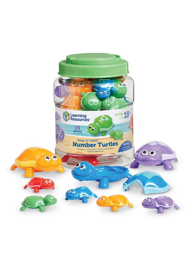 Number Turtles Set 15 Pieces Ages 18+ Months Fine Motor Toys For Toddlers Counting Toys For Toddlers Color & Sorting Toy Turtle Toys For Kids