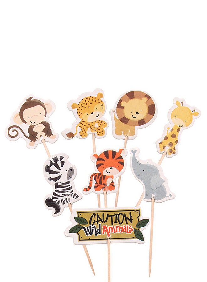 8-Piece Animal Decoration Cupcake Toppers Picks 9centimeter