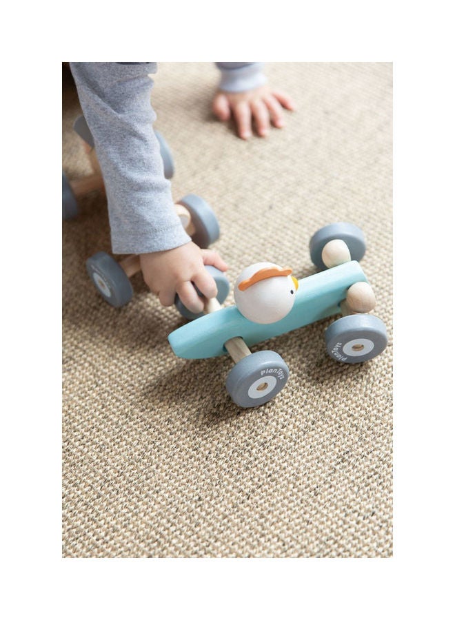 Wooden Chicken Racing Car 12x18x10cm