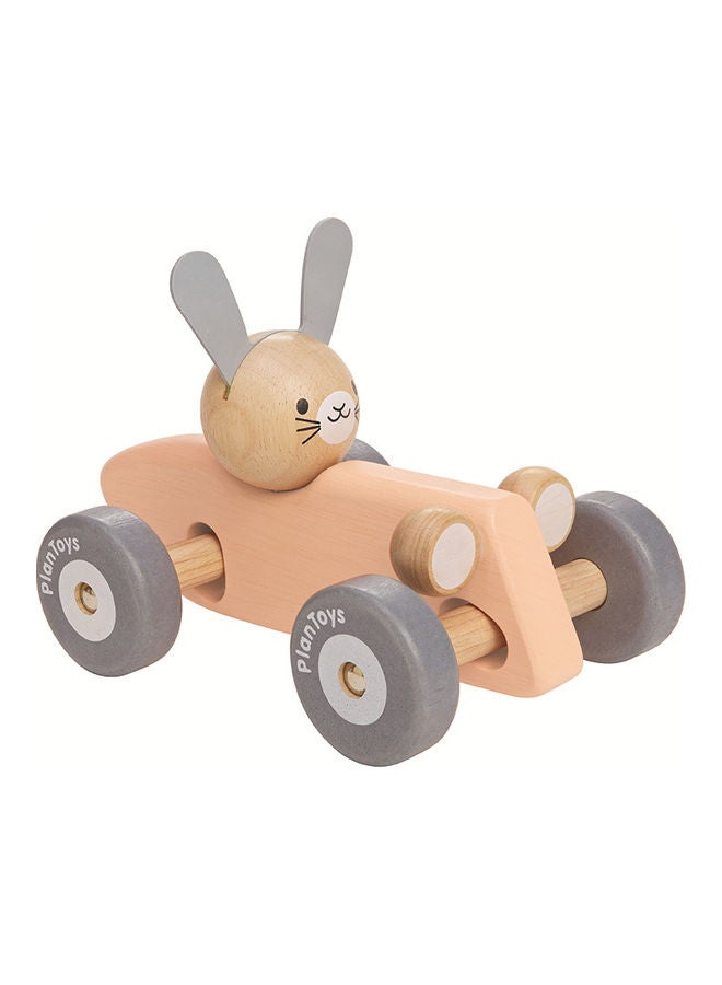 Wooden Bunny Racing Car 12x18x10cm